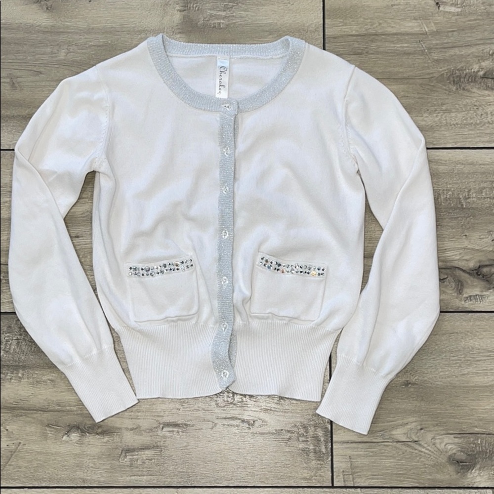 Cherokee Girl Off-White Cardigan Size L (10/12)